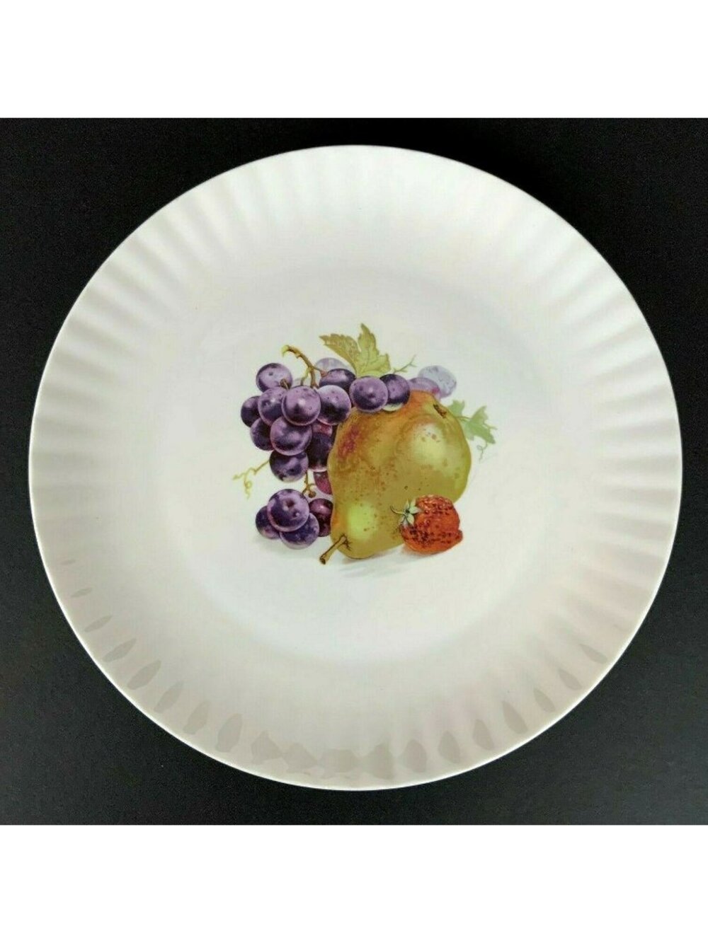 Retsch Wunsiedel Bavaria Porcelain Platter With Fruit Design Fluted Edge Vintage
